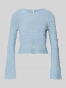 Only Cropped Strickpullover aus Baumwoll-Mix Modell 'ELKE' in Rauchbla...