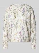 Christian Berg Woman Sweatshirt O-Neck mit Lavendelprint in Offwhite, ...