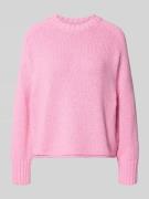 Marc O'Polo Oversized Strickpullover aus Baumwoll-Mix in Pink, Größe L