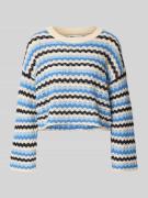 Only Regular Fit Strickpullover aus Baumwoll-Mix Modell 'ASA' in Bleu,...