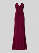 Mascara Regular Fit Abendkleid mit Gehschlitz in Bordeaux, Größe 32