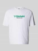 Tommy Jeans Regular Fit T-Shirt aus reiner Baumwolle in Hellgrau Melan...