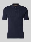 Christian Berg Men Slim Fit Poloshirt in Strick-Optik in Marine, Größe...