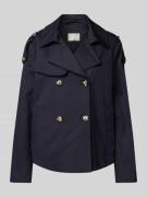 Amber & June Trenchcoat mit Leistentaschen in Marine, Größe 36