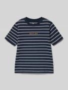 Jack & Jones T-Shirt mit Streifenmuster und Stitching in Marine, Größe...
