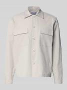 JAKE*S STUDIO MEN Regular Fit Hemdjacke mit Brusttaschen in Kitt, Größ...