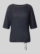 Betty Barclay T-Shirt mit Strukturmuster und Tunnelzug in Marine, Größ...