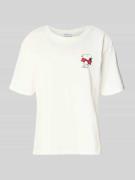 Jake*s Casual T-Shirt mit Motiv-Print und Rundhalsausschnitt in Offwhi...