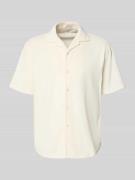 MCNEAL Slim Fit Freizeithemd aus Frottee in Offwhite, Größe L