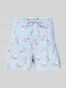 Jake*s Casual Pyjama-Hose im Allover-Look in Hellblau, Größe L