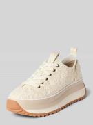 Tamaris Low Top Sneaker mit Ajour-Strick Optik in Offwhite, Größe 37