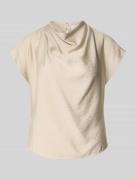 Jake*s Collection Drapiertes Blusentop aus Modal-Mix in Ecru, Größe 34