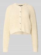 Oui Strickjacke mit Rundhalsausschnitt in Offwhite, Größe 34