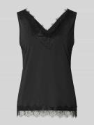 FREE/QUENT Trägertop aus Satin mit Spitzenbesatz Modell 'Bicco' in Bla...