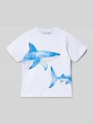 Mayoral Regular Fit T-Shirt mit Motiv-Print in Weiss, Größe 104