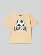 Mayoral Regular Fit T-Shirt mit Motiv-Print in Sand, Größe 104