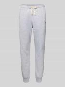 REVIEW Slim Fit Sweatpants mit Logo-Stitching in Hellgrau Melange, Grö...