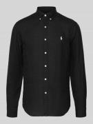 Polo Ralph Lauren Slim Fit Freizeithemd aus reinem Leinen in Black, Gr...