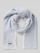 Drykorn Schal mit Label-Detail und Leinen-Anteil Modell 'PLINA' in Ble...