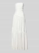 Luxuar Regular Fit Abendkleid on Falten-Optik in Offwhite, Größe 32