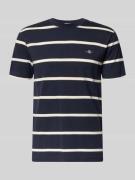 Gant Regular Fit T-Shirt mit Logo-Stitching in Marine, Größe 3XL