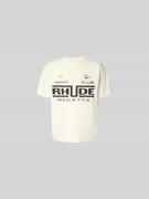 RHUDE Relaxed Fit T-Shirt mit Logo-Print in Beige, Größe L