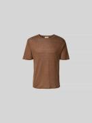 Officine Générale Regular Fit T-Shirt aus reinen Leinen in Mittelbraun...