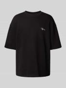 Pegador Oversized T-Shirt mit Label-Stitching in Black, Größe S
