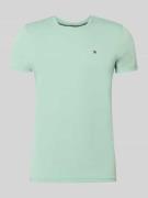 Tommy Hilfiger Slim Fit T-Shirt aus Baumwoll-Mix in Mint, Größe L