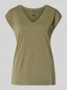 Pieces Relaxed Fit T-Shirt aus Modal-Mix Modell 'KAMALA' in Khaki, Grö...
