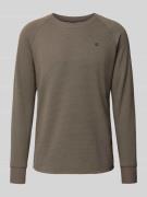 G-Star Raw Longsleeve mit Strukturmuster und Logo in Hellgrau, Größe L