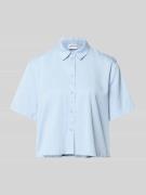 Jake*s Casual Boxy Fit Bluse aus Lyocell-Baumwoll-Mix in Hellblau, Grö...