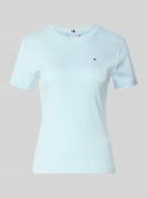 Tommy Hilfiger Slim Fit T-Shirt aus reiner Baumwolle in Hellblau, Größ...