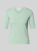 Christian Berg Woman T-Shirt mit V-Ausschnitt in Mint, Größe L