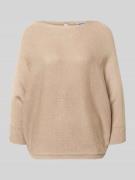 More & More Strickpullover mit 3/4-Arm in Beige, Größe 34
