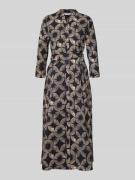 More & More Hemdblusenkleid mit Bindegürtel und 3/4-Arm in Black, Größ...