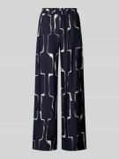 Milano Italy Wide Leg Stoffhose mit elastischem Bund in Dunkelblau, Gr...