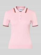 Jake*s Casual Slim Fit Poloshirt aus Viskose-Mix in Strick-Optik in Pi...