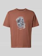 Jack & Jones T-Shirt mit Label-Print Modell 'NIAGARA' in Hellbraun, Gr...
