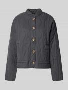 Jake*s Casual Steppjacke aus Lyocell-Baumwoll-Mix mit Stehkragen in Du...