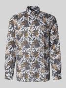 Christian Berg Men Regular Fit Leinenhemd mit Buton-Down-Kragen in Ste...