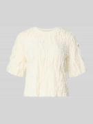 Jake*s Collection T-Shirt mit Rüschenbesatz in Ecru, Größe L