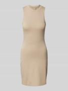 Calvin Klein Jeans Knielanges Kleid mit Turtleneck in Sand, Größe XS