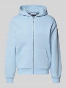 REVIEW Regular Fit Sweatjacke mit Reißverschluss in Hellblau, Größe L