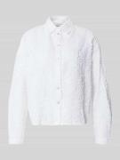 Christian Berg Woman Baumwollbluse mit Blumen 3D Applikation in Weiss,...