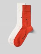 Burlington Socken mit Logo-Applikation im 2er-Pack in Rot, Größe 40-46