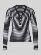 Zero Regular Fit Longsleeve mit Rüschenbesatz in Marine, Größe 34