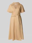 Liu Jo White Kleid mit V-Ausschnitt in Beige, Größe 36