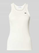 Lacoste Sport Slim Fit Tank Top aus reiner Baumwolle in Offwhite, Größ...