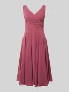 TROYDEN COLLECTION Knielanges Cocktailkleid aus Chiffon mit V-Ausschni...